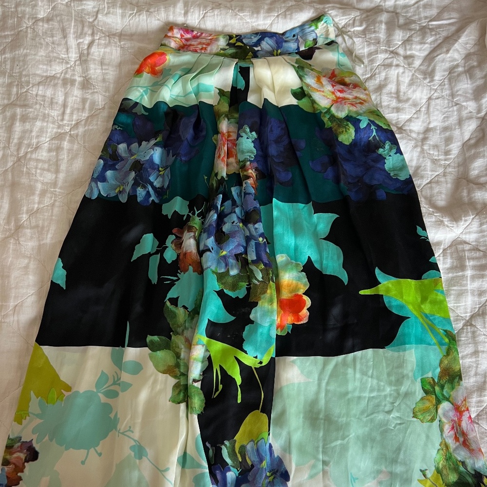 Anthropologie Ranna Gill Long Silk Skirt Size XS